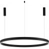 Lampy okręgi. Duża Lampa wisząca okrągła nowoczesna Gemma LED 120cm czarna do salonu, jadalni i sypialni