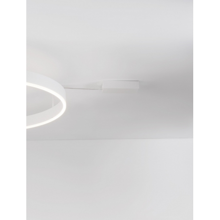 Lampy okręgi. Duży Plafon nowoczesny Gemma LED 80cm biały do salonu, jadalni i sypialni