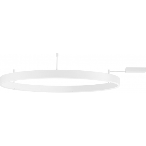Lampy okręgi. Duży Plafon nowoczesny Gemma LED 100cm biały do salonu, jadalni i sypialni