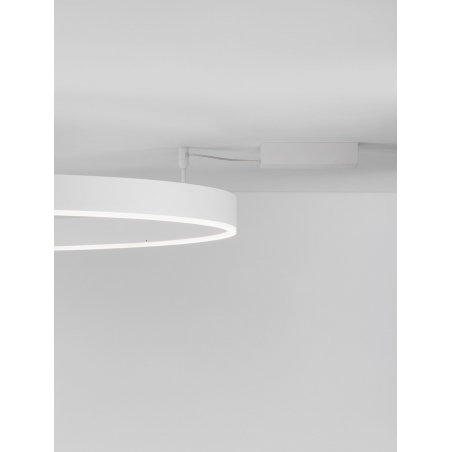 Lampy okręgi. Duży Plafon nowoczesny Gemma LED 100cm biały do salonu, jadalni i sypialni