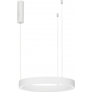 Lampy minimalistyczne. Lampa wisząca okrągła nowoczesna Nina LED 60cm 3000K biała do salonu i jadalni