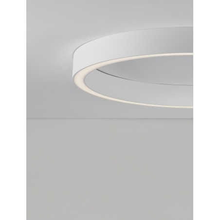 Lampy minimalistyczne. Plafon nowoczesny Nina LED 80cm 3000K biały do salonu i jadalni