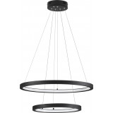 Lampy stylowe. Duża Lampa wisząca nowoczesna ściemniana Tiviti LED 40-60cm 3000K czarna do salonu, jadalni i holu