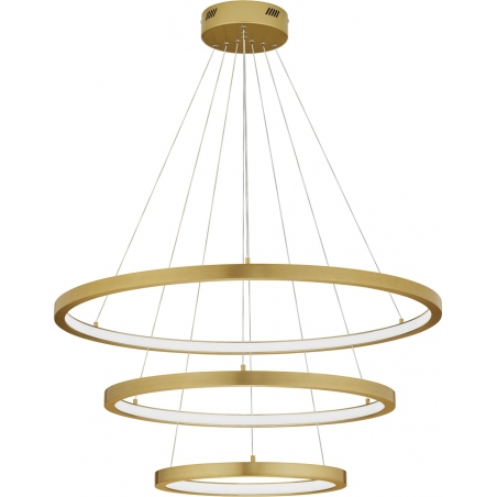 Lampy glamour. Duża Lampa wisząca nowoczesna ściemniana Tiviti LED 40-80cm 3000K złoty mosiądz do salonu, jadalni i holu