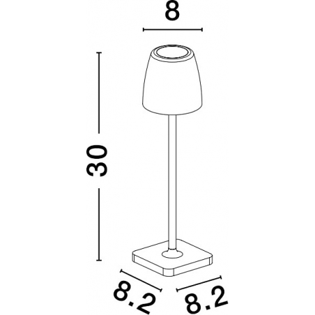 Lampa zewnętrzna na stół Hunter LED 30cm 3000K szara