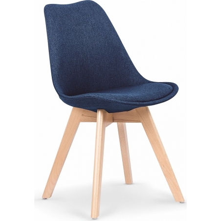Kris K303 dark blue upholstered chair with wooden legs Halmar