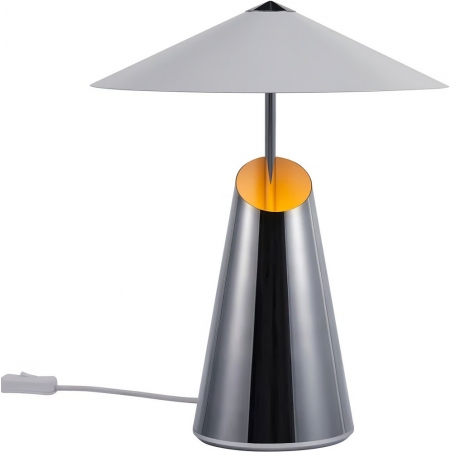 Lampy designerskie. Stylowa i elegancka Lampa stołowa designerska Taido chromowana DFTP
