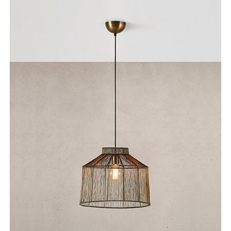 Lampy vintage. Lampa wisząca druciana Capanna 42cm antyczny mosiądz Markslojd do sypialni i salonu