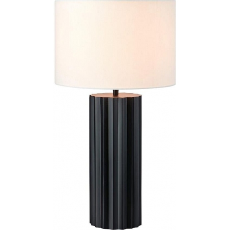 Lampy modern glamour. Elegancka Lampa na komodę z abażurem Hashira biały/czarny Markslojd