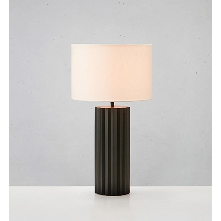 Lampy modern glamour. Elegancka Lampa na komodę z abażurem Hashira biały/czarny Markslojd