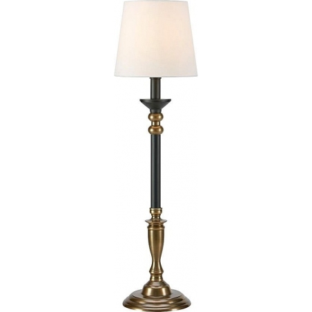 Lampa stołowa z abażurem Gent biały/czarny/antyczny mosiądz Markslojd