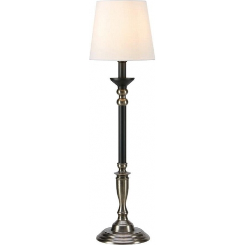 Lampy klasyczne. Lampa stołowa z abażurem Gent biały/czarny/stalowy Markslojd na komodę