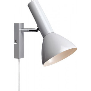 Metro glossy white scandinavian wall lamp with switch Markslojd