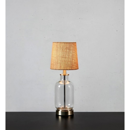 Lampa stołowa szklana podstawa Costero 43cm przeźroczysty/naturalny Markslojd