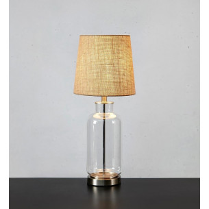 Costero 61.5cm transparent&amp;natural table lamp with glass base Markslojd