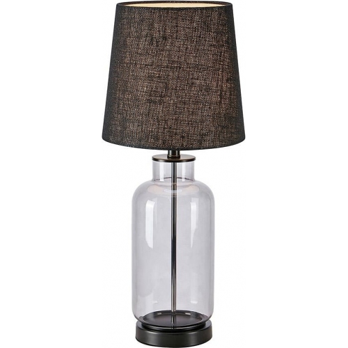 Lampy rustykalne. Lampa stołowa szklana podstawa Costero 61,5cm szkło dymione/czarny Markslojd na komodę i parapet