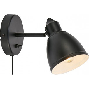 Story black matt loft wall lamp with switch Markslojd