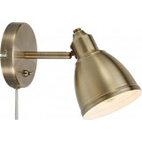 Story antique brass vintage wall lamp with switch Markslojd