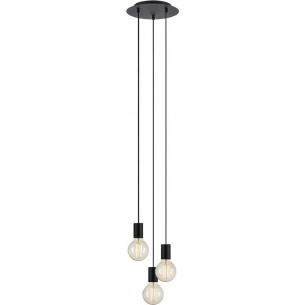 Lampy żarówki. Lampa wisząca 3 punktowa loft Cielo 25cm czarna Markslojd do salonu i nad stół