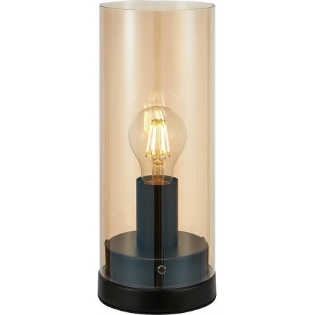 Lampy na stolik nocny. Lampa stołowa szklana retro Post 12cm czarny/bursztynowy Markslojd do sypialni