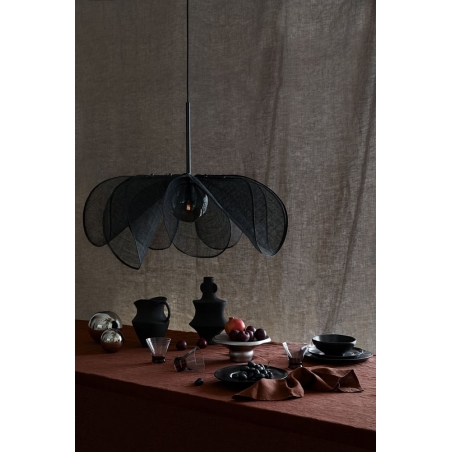Lampy boho. Lampa wisząca dekoracyjna Styrka 75cm czarny/szkło dymione Markslojd do salonu i sypialni