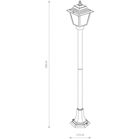 Lampy zewnętrzne retro. Wysoka Lampa zewnętrzna stojąca Ana 100cm czarna Nowodvorski