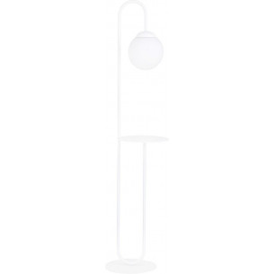 Bari white&amp;opal floor lamp with glass globe and table Emibig