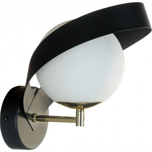 Nela white&amp;black&amp;gold modern glass sphere wall lamp ZumaLine