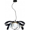Lampy modern glamour. Lampa wisząca szklana nowoczesna Nela IV 65cm biały/czarny/złoty Zumaline do sypialni i salonu