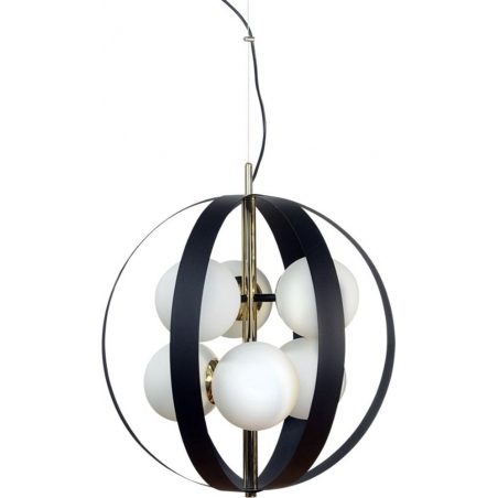Lampy modern glamour. Lampa wisząca szklana nowoczesna Nela VI 50cm biały/czarny/złoty Zumaline do sypialni i salonu