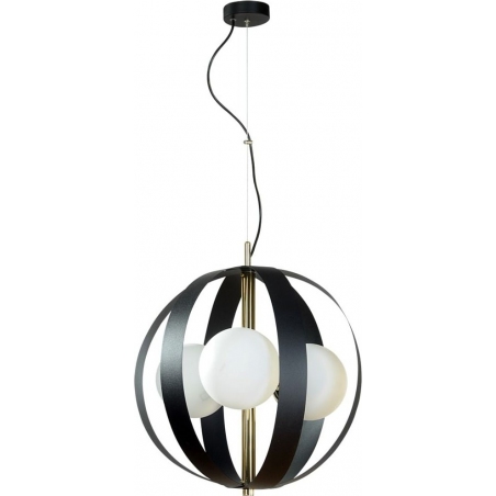 Lampy modern glamour. Lampa wisząca szklana nowoczesna Nela III 40cm biały/czarny/złoty Zumaline do sypialni i salonu