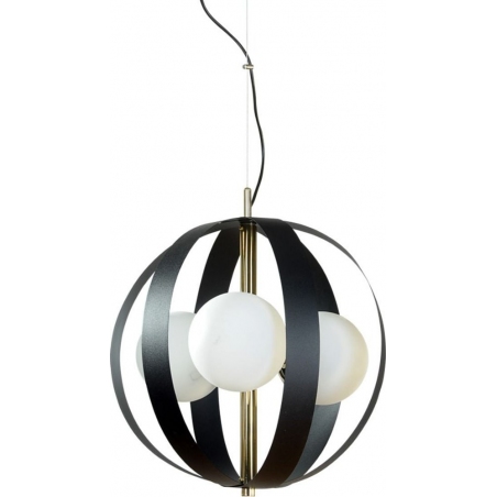 Lampy modern glamour. Lampa wisząca szklana nowoczesna Nela III 40cm biały/czarny/złoty Zumaline do sypialni i salonu