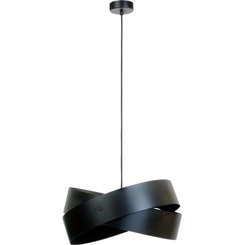 Lampy nowoczesne. Lampa wisząca nowoczesna Tornado II 50cm czarna Zumaline do sypialni i salonu