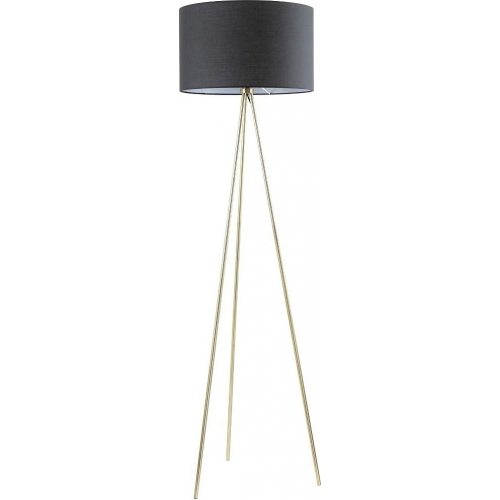 Stylowa Lampa podłogowa trójnóg glamour Cara czarno-złota Zumaline do salonu i sypialni