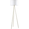 Stylowa Lampa podłogowa trójnóg glamour Cara biało-złota Zumaline do salonu i sypialni