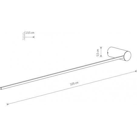 Kinkiet dekoracyjny minimalistyczny Arm LED 4000K 105cm czarny Nowodvorski do salonu i sypialni