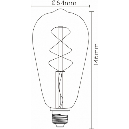 Żarówka dekoracyjna LED St64 E27 5W Bursztynowa Lucide