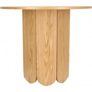 Puro 90cm natural oak round table on one leg Intesi