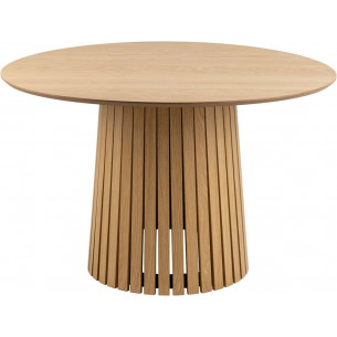 Christo 120cm round veneered oak table Actona