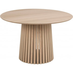 Christo 120cm oak whitewashed round veneered table Actona