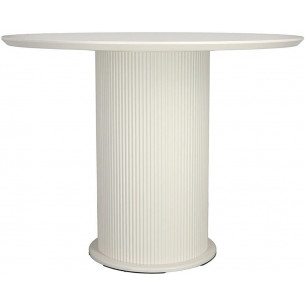 Elia 100cm white round table with ribbed leg Intesi