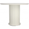 Elia 100cm white round table with ribbed leg Intesi