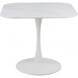 Malta 90x90cm white ceramic & white matt square one-legged table Actona Malta 90x90cm white ceramic & white matt square one-legged table Actona