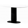 Maxim 120x70cm white &amp; black oval table with ribbed leg Intesi