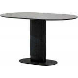 Maxim 120x70cm black oval table with fluted leg Intesi