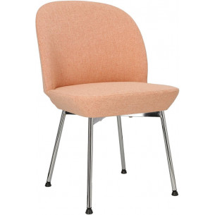 Cloe pink&amp;chrome upholstered chair Intesi