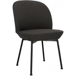 Cloe dark grey&amp;black upholstered chair Intesi