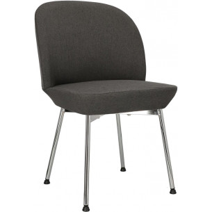 Cloe dark grey upholstered chair with chrome legs Intesi