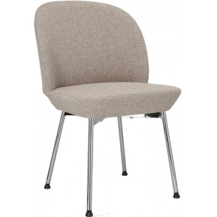 Cloe light grey&amp;chrome upholstered chair Intesi