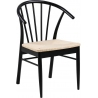 Cassandra black boho wooden chair with woven seat Actona